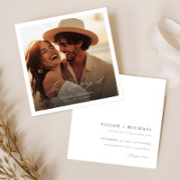 Modern Elegant Script Photo Budget Square Wedding