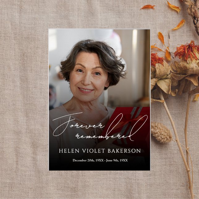 Modern Elegant Script Photo Funeral Welcome Sign (Creator Uploaded)