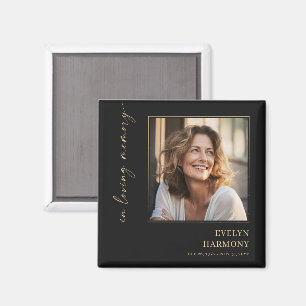 Modern Elegant Script Photo Memorial Keepsake Magnet