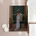 Modern Elegant Script Photo Wedding Acrylic Invitations<br><div class="desc">Our Modern Elegant Script Photo acrylic wedding invitation combines elegance with a modern, personalized touch. This unique acrylic invitation showcases your wedding details in delicate white calligraphy, layered over your vertical engagement photo. A subtle black transparency layer ensures your text stands out beautifully against the photo, creating a polished look...</div>