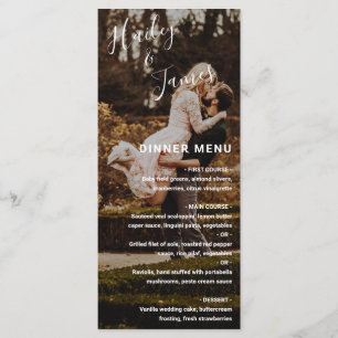 Modern Elegant Script Photo Wedding Menu