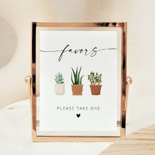 Modern Elegant Script Plant Favours Poster