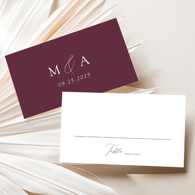 Modern Elegant Script Purple Wedding Place Card (Creator Uploaded)
