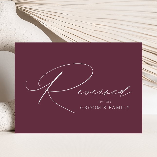 Modern Elegant Script Purple Wedding Reserved Sign (Creator Uploaded)