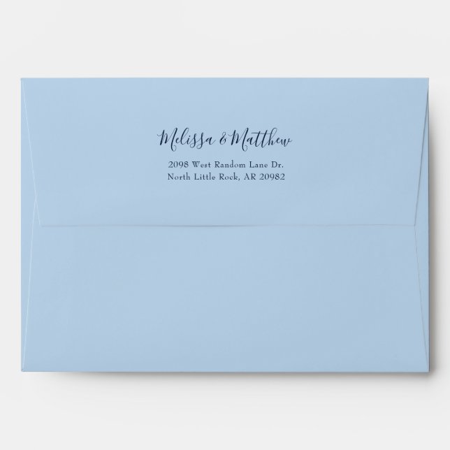 Modern Elegant Script Return Addressed Envelope (Back (Top Flap))