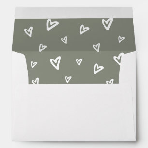 Modern Elegant Script Sage Green Baby Shower Envelope