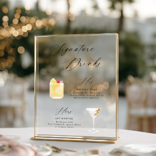 Modern Elegant Script Signature Drinks Poster