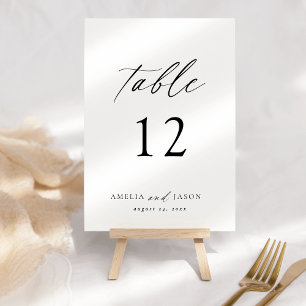 Modern Elegant Script Table Number