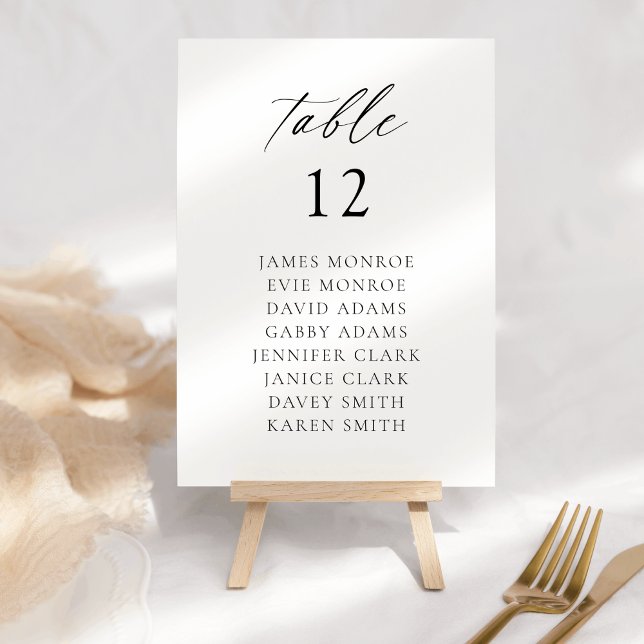 Modern Elegant Script Table Number (Creator Uploaded)