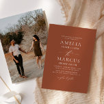 Modern Elegant Script Terracotta Wedding Invitation<br><div class="desc">This beautiful invitation is part of a whole collection! Mix and match colours and wow your guests with these beautiful,  classic designs.</div>