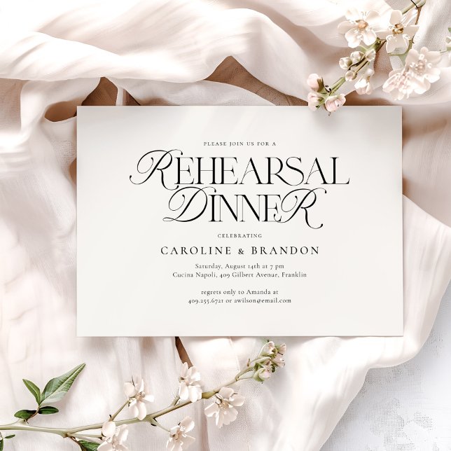 Modern Elegant Script Type Rehearsal Dinner Invitation (Creator Uploaded)