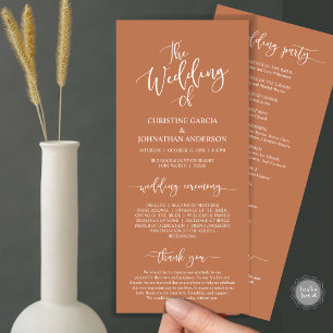 Modern Elegant Script, Wedding Ceremony Program
