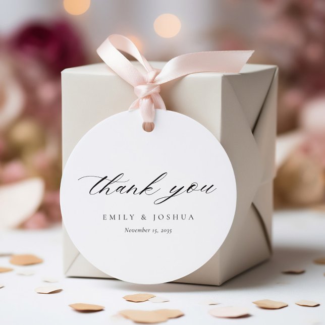 Modern Elegant Script Wedding Favour Tags (Creator Uploaded)