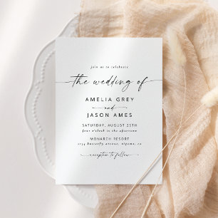 Modern Elegant Script Wedding Invitation