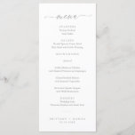 Modern Elegant Script Wedding Menu<br><div class="desc">Add a special touch to your wedding with this simple and elegant menu.</div>