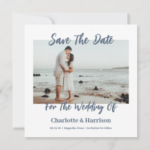 Modern Elegant Script Wedding Photo Save The Date
