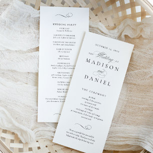 Modern Elegant Script Wedding Program