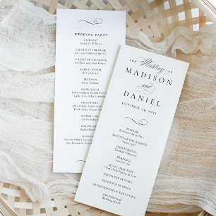 Modern Elegant Script Wedding Program