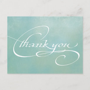 Modern Elegant Script Wedding Thank You Postcard