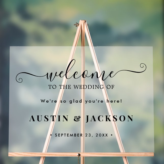 Modern Elegant Script Wedding Welcome  (Neutre)