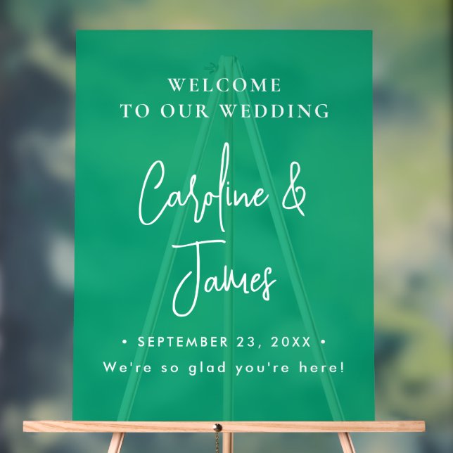Modern Elegant Script Wedding Welcome  Acrylic Sig (Neutre)