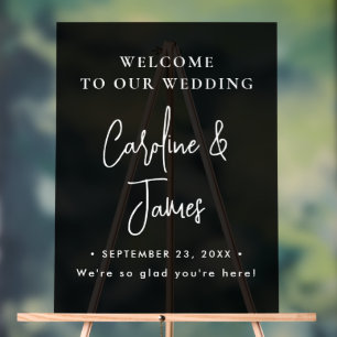 Modern Elegant Script Wedding Welcome Acrylic Sig Sign