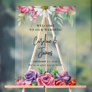Modern Elegant Script Wedding Welcome  Acrylic Sig Sign