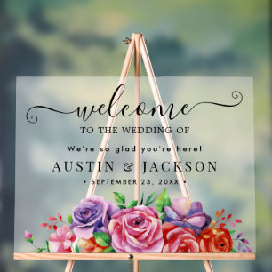 Modern Elegant Script Wedding Welcome  Acrylic Sign