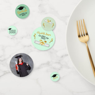 Modern Elegant Senior Golden Black Confetti