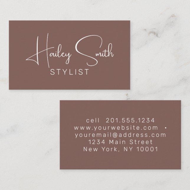 Modern Elegant Sienna Professional Business  Business Card (Front/Back)
