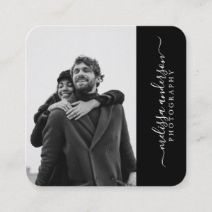 Modern Elegant Signature Photography Square Business Card