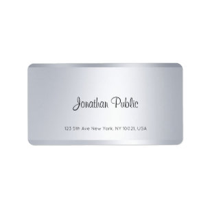 Modern Elegant Silver Hand Script Simple Address Label
