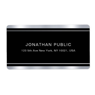 Modern Elegant Silver Look Black Template Glamour