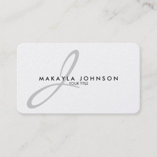 Modern & Elegant Silver Monogram Professional Business Card