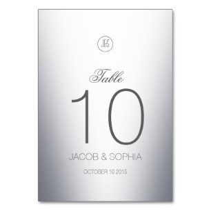Modern Elegant Silver Table Number