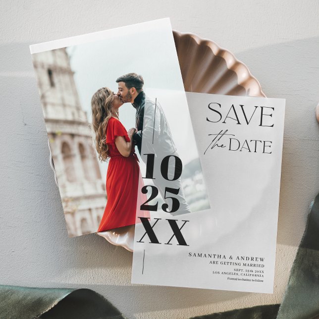 Modern Elegant Simple Bold Script Save the Date Vellum Invitations (Modern Elegant Simple Bold Script Save the Date Vellum Invitations)