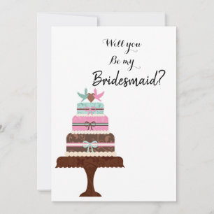 Modern Elegant Simple Brush Script Bridesmaid   Invitation