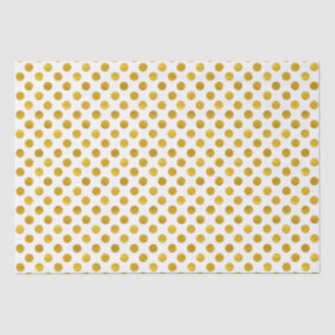 Modern Elegant Simple Classy White Gold Polka Dots Tissue Paper