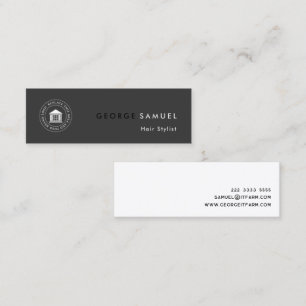 Modern Elegant Simple Custom Business Logo & Name Mini Business Card