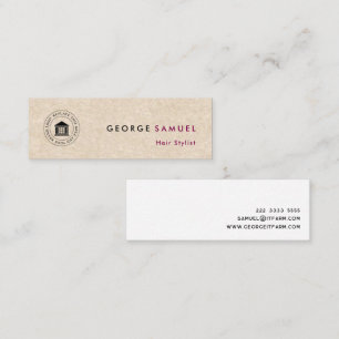 Modern Elegant Simple Custom Business Logo & Name Mini Business Card