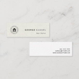 Modern Elegant Simple Custom Business Logo & Name Mini Business Card