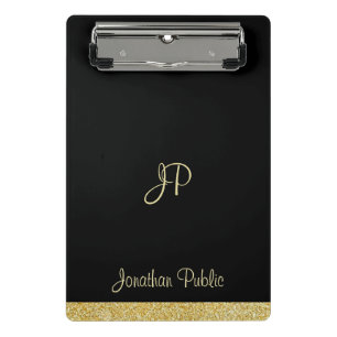 Modern Elegant Simple Design Monogram Personalized Mini Clipboard