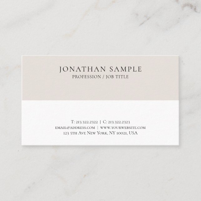 Modern Elegant Simple Design Professional Custom Business Card (Front)
