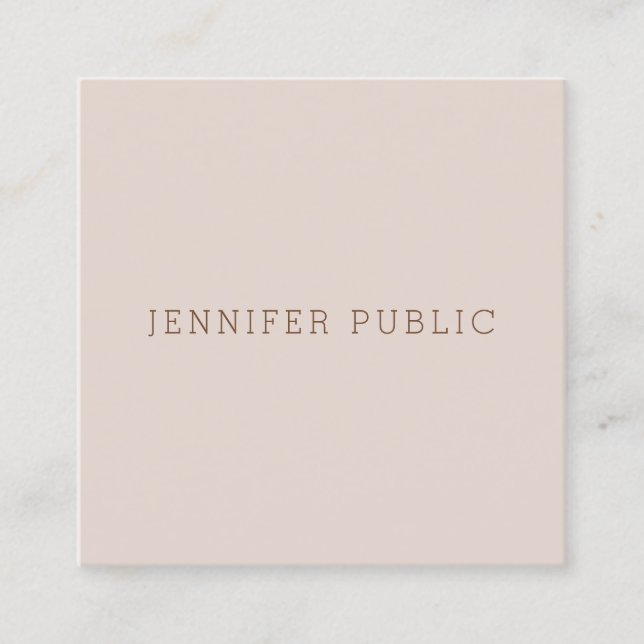 Modern Elegant Simple Design Template Luxurious Square Business Card (Front)
