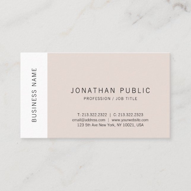 Modern Elegant Simple Design Template Professional Business Card (Front)