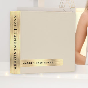 Modern Elegant Simple Faux Gold Brushed Metal Binder