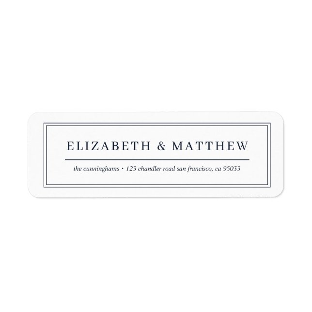 Modern Elegant Simple Frame Return Address (Front)