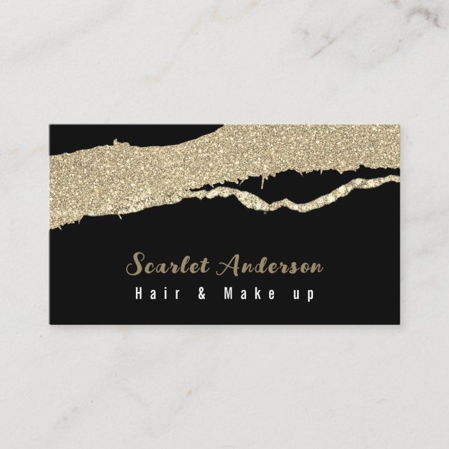 Modern elegant  simple glittery  business card (Front)