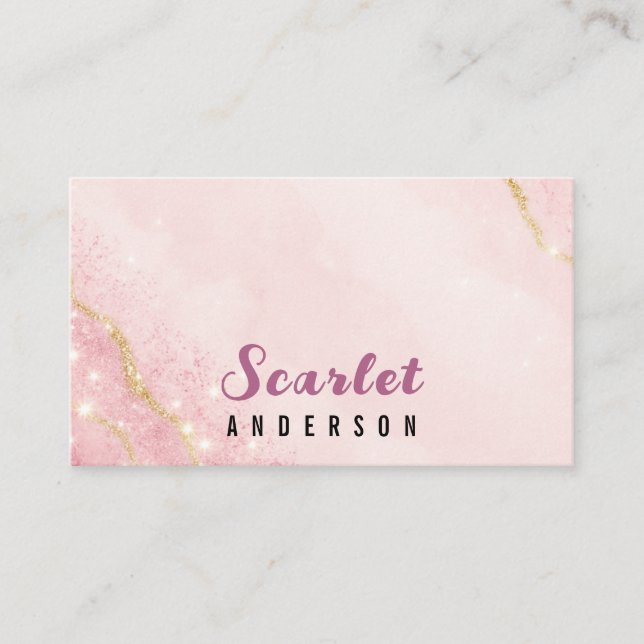 Modern elegant  simple glittery  business card (Front)