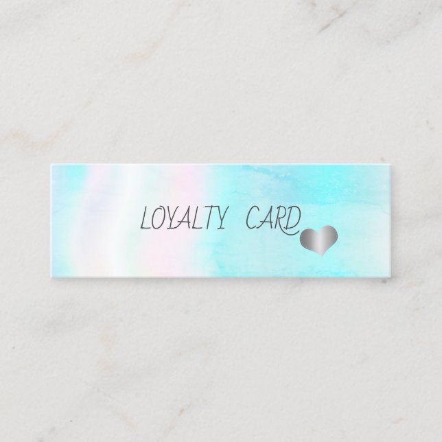 Modern Elegant Simple Hearts Green Loyalty Card (Front)